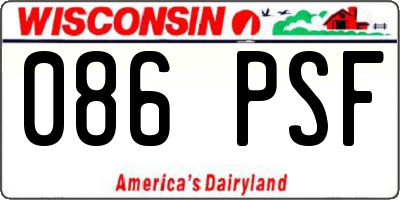 WI license plate 086PSF