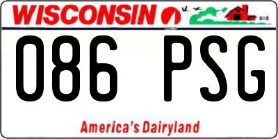 WI license plate 086PSG