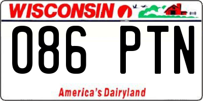 WI license plate 086PTN