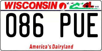 WI license plate 086PUE