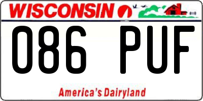 WI license plate 086PUF