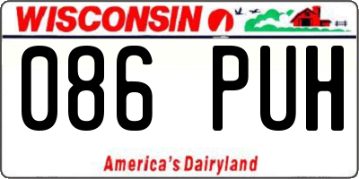 WI license plate 086PUH