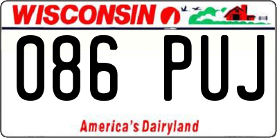 WI license plate 086PUJ