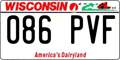 WI license plate 086PVF