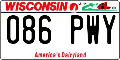 WI license plate 086PWY