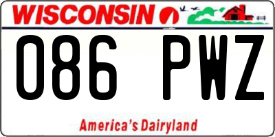 WI license plate 086PWZ