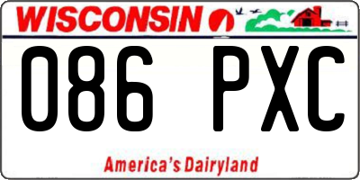 WI license plate 086PXC