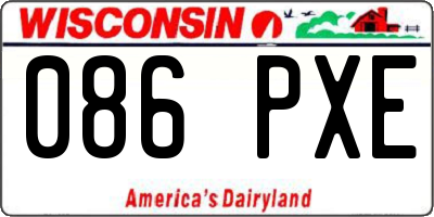 WI license plate 086PXE