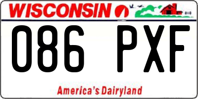 WI license plate 086PXF
