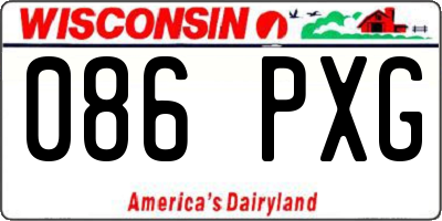 WI license plate 086PXG