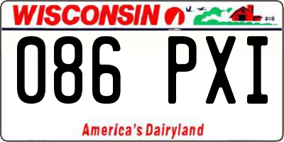 WI license plate 086PXI