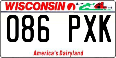 WI license plate 086PXK