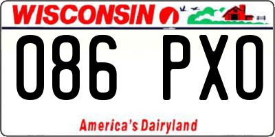 WI license plate 086PXO