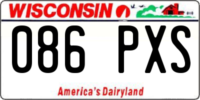 WI license plate 086PXS