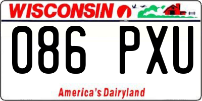 WI license plate 086PXU
