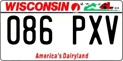 WI license plate 086PXV