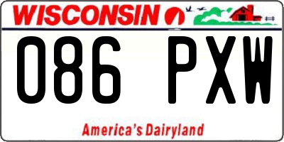 WI license plate 086PXW
