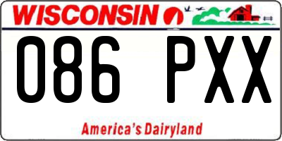 WI license plate 086PXX
