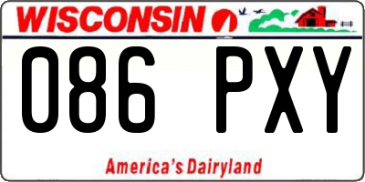 WI license plate 086PXY