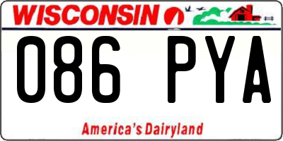 WI license plate 086PYA