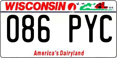 WI license plate 086PYC