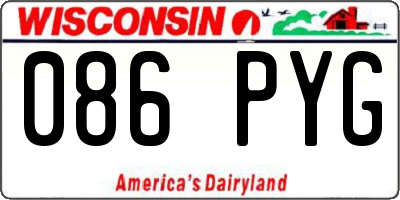 WI license plate 086PYG