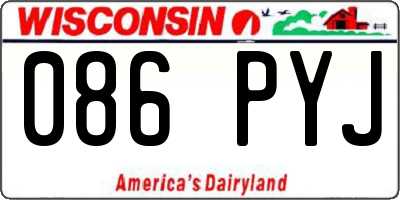 WI license plate 086PYJ