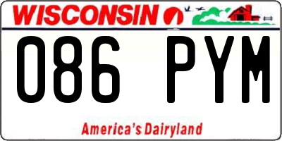 WI license plate 086PYM