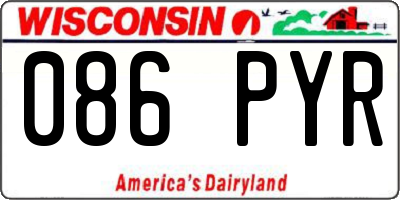 WI license plate 086PYR