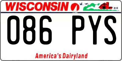 WI license plate 086PYS
