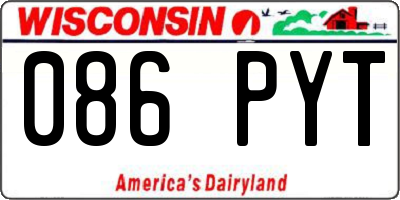 WI license plate 086PYT