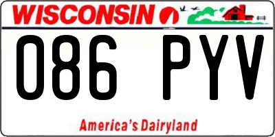 WI license plate 086PYV