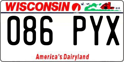 WI license plate 086PYX