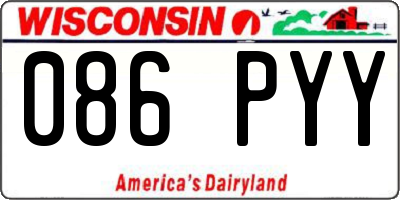 WI license plate 086PYY