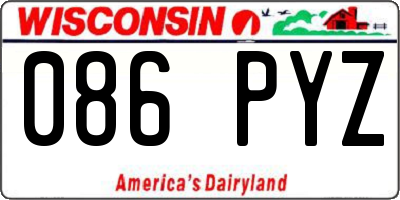 WI license plate 086PYZ