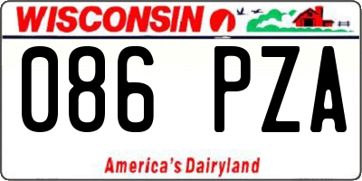WI license plate 086PZA