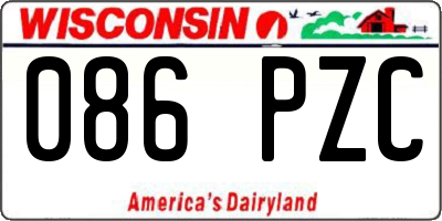 WI license plate 086PZC