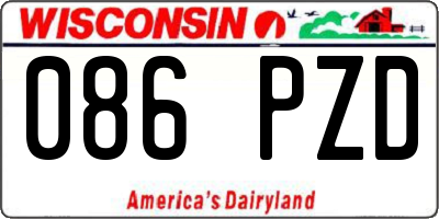 WI license plate 086PZD