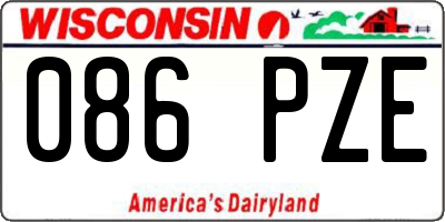 WI license plate 086PZE