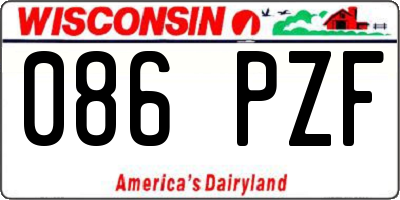 WI license plate 086PZF