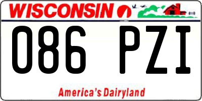 WI license plate 086PZI