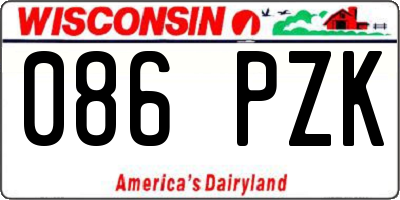 WI license plate 086PZK