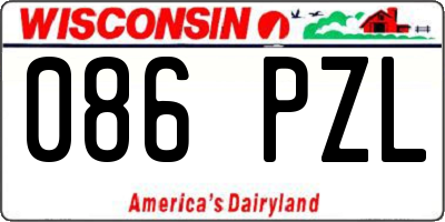 WI license plate 086PZL