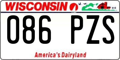 WI license plate 086PZS