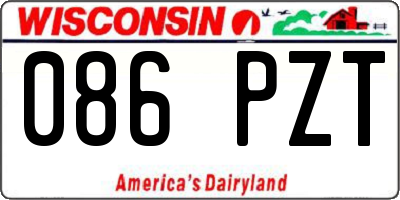WI license plate 086PZT