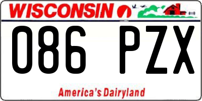 WI license plate 086PZX