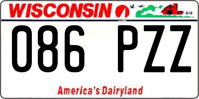WI license plate 086PZZ