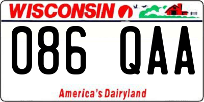 WI license plate 086QAA