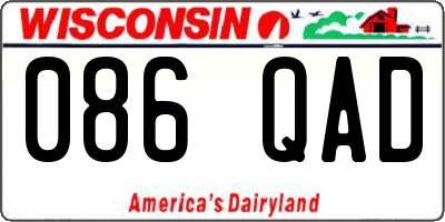 WI license plate 086QAD