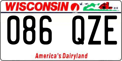 WI license plate 086QZE